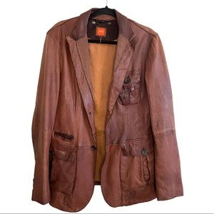 Hugo Boss Orange Label Rustic Leather Blazer